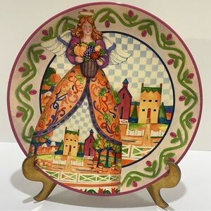 Jim Shore Angels Four Seasons Plate Autumn Harvest Angel Certified International